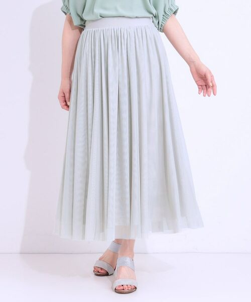 SHOO・LA・RUE / シューラルー ロング・マキシ丈スカート | 【S-LL】歩くたび揺れる姿が美しい とろみチュールスカート | 詳細9