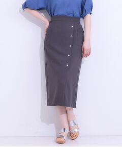 SHOO・LA・RUE / シューラルー ロング・マキシ丈スカート | 【S-LL】カジュアルにもきれいめにも ドット釦カーゴナロースカート
