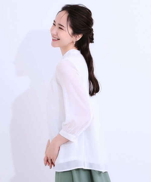 SHOO・LA・RUE / シューラルー シャツ・ブラウス | 【S-LL】首元ギャザーが大人上品な シフォンブラウス | 詳細14