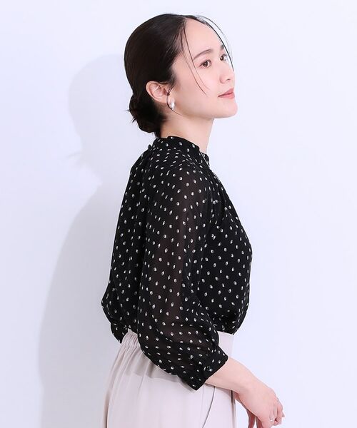 SHOO・LA・RUE / シューラルー シャツ・ブラウス | 【S-LL】首元ギャザーが大人上品な シフォンブラウス | 詳細2