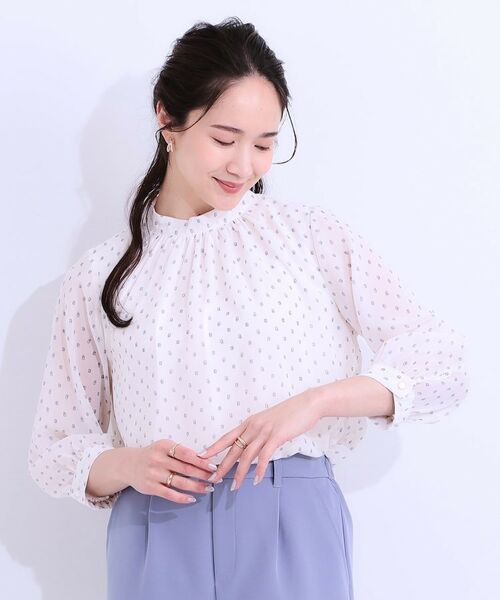 SHOO・LA・RUE / シューラルー シャツ・ブラウス | 【S-LL】首元ギャザーが大人上品な シフォンブラウス | 詳細5