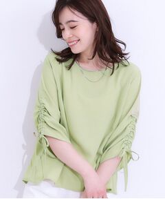 SHOO・LA・RUE / シューラルー シャツ・ブラウス | 【高レビュー/セットアップ可】お袖シャーリング 麻調ブラウス