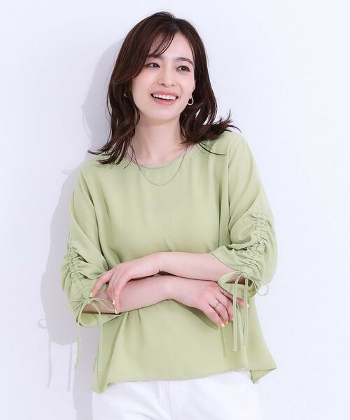 SHOO・LA・RUE / シューラルー シャツ・ブラウス | 【高レビュー/セットアップ可】お袖シャーリング 麻調ブラウス | 詳細11