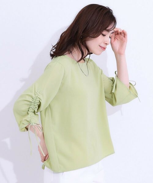 SHOO・LA・RUE / シューラルー シャツ・ブラウス | 【高レビュー/セットアップ可】お袖シャーリング 麻調ブラウス | 詳細12