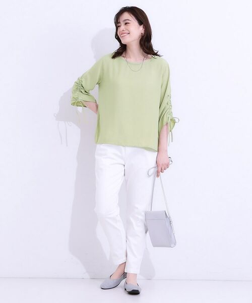 SHOO・LA・RUE / シューラルー シャツ・ブラウス | 【高レビュー/セットアップ可】お袖シャーリング 麻調ブラウス | 詳細13