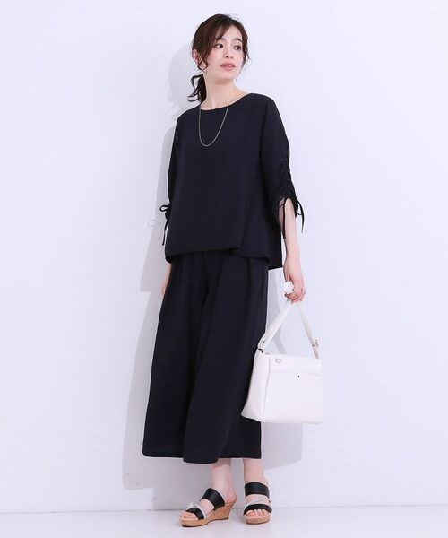 SHOO・LA・RUE / シューラルー シャツ・ブラウス | 【高レビュー/セットアップ可】お袖シャーリング 麻調ブラウス | 詳細3