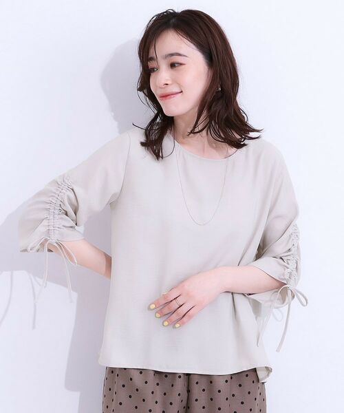 SHOO・LA・RUE / シューラルー シャツ・ブラウス | 【高レビュー/セットアップ可】お袖シャーリング 麻調ブラウス | 詳細6