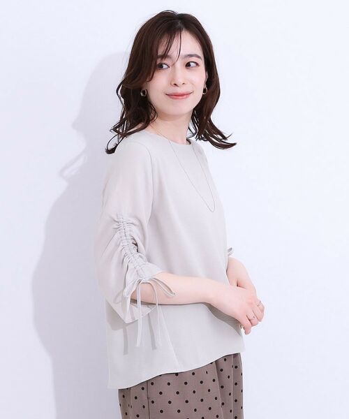 SHOO・LA・RUE / シューラルー シャツ・ブラウス | 【高レビュー/セットアップ可】お袖シャーリング 麻調ブラウス | 詳細7