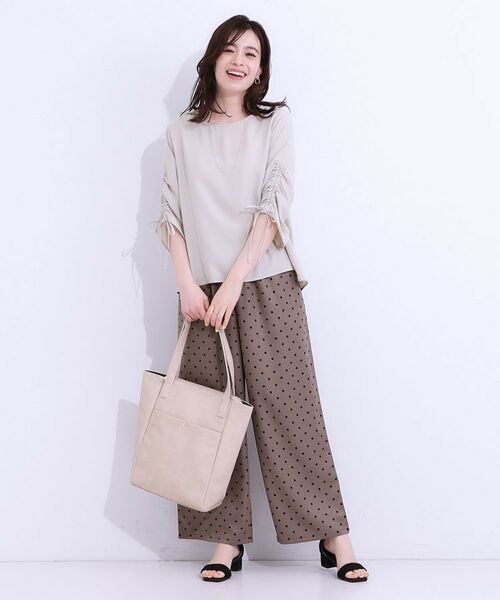 SHOO・LA・RUE / シューラルー シャツ・ブラウス | 【高レビュー/セットアップ可】お袖シャーリング 麻調ブラウス | 詳細8