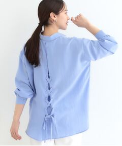SHOO・LA・RUE / シューラルー シャツ・ブラウス | 【S-LL】後ろ姿も抜かりなく バックレースアップシャツ