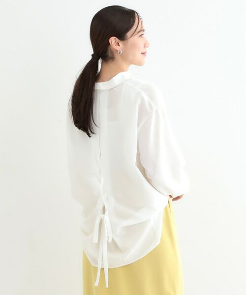 SHOO・LA・RUE / シューラルー シャツ・ブラウス | 【S-LL】後ろ姿も抜かりなく バックレースアップシャツ | 詳細2