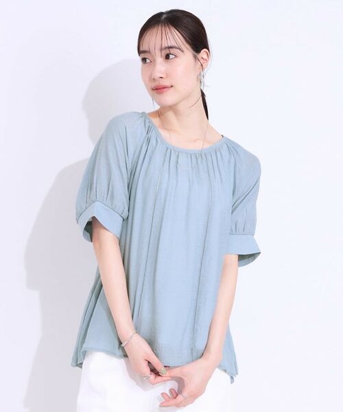 SHOO・LA・RUE / シューラルー シャツ・ブラウス | 【S-LL/2点セット】インせず着られる はしごレース5分袖ブラウス | 詳細1