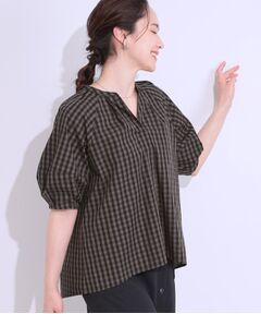 SHOO・LA・RUE / シューラルー シャツ・ブラウス | 【洗える/S-LL】洗濯後しわになりにくい 5分袖スキッパーブラウス