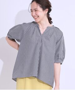 SHOO・LA・RUE / シューラルー シャツ・ブラウス | 【洗える/S-LL】洗濯後しわになりにくい 5分袖スキッパーブラウス