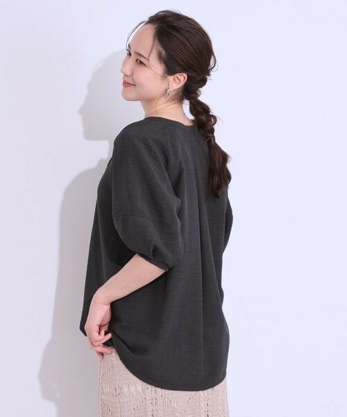 SHOO・LA・RUE / シューラルー シャツ・ブラウス | 【洗える/S-LL】洗濯後しわになりにくい 5分袖スキッパーブラウス | 詳細14