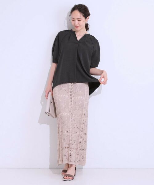 SHOO・LA・RUE / シューラルー シャツ・ブラウス | 【洗える/S-LL】洗濯後しわになりにくい 5分袖スキッパーブラウス | 詳細15