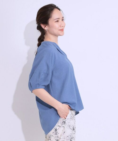 SHOO・LA・RUE / シューラルー シャツ・ブラウス | 【洗える/S-LL】洗濯後しわになりにくい 5分袖スキッパーブラウス | 詳細17