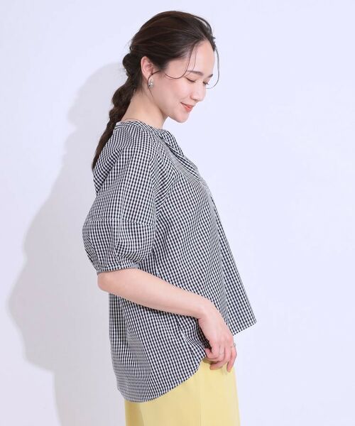 SHOO・LA・RUE / シューラルー シャツ・ブラウス | 【洗える/S-LL】洗濯後しわになりにくい 5分袖スキッパーブラウス | 詳細2