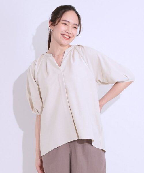 SHOO・LA・RUE / シューラルー シャツ・ブラウス | 【洗える/S-LL】洗濯後しわになりにくい 5分袖スキッパーブラウス | 詳細24