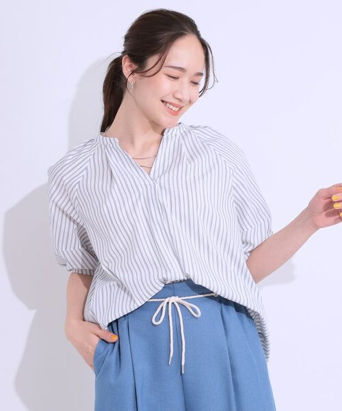 SHOO・LA・RUE / シューラルー シャツ・ブラウス | 【洗える/S-LL】洗濯後しわになりにくい 5分袖スキッパーブラウス | 詳細28