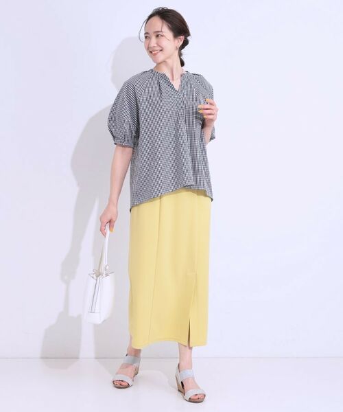 SHOO・LA・RUE / シューラルー シャツ・ブラウス | 【洗える/S-LL】洗濯後しわになりにくい 5分袖スキッパーブラウス | 詳細3