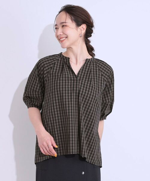 SHOO・LA・RUE / シューラルー シャツ・ブラウス | 【洗える/S-LL】洗濯後しわになりにくい 5分袖スキッパーブラウス | 詳細5