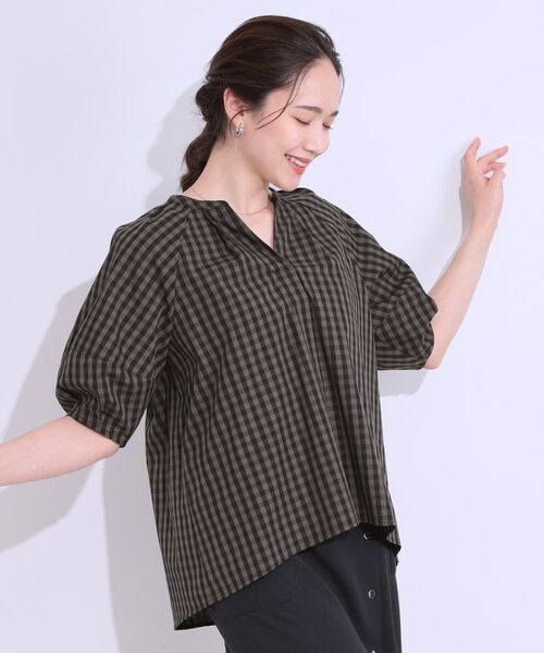 SHOO・LA・RUE / シューラルー シャツ・ブラウス | 【洗える/S-LL】洗濯後しわになりにくい 5分袖スキッパーブラウス | 詳細6