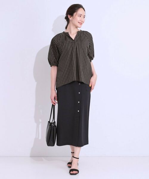 SHOO・LA・RUE / シューラルー シャツ・ブラウス | 【洗える/S-LL】洗濯後しわになりにくい 5分袖スキッパーブラウス | 詳細7