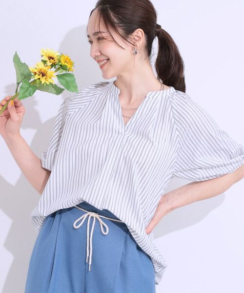 SHOO・LA・RUE/シューラルー 【洗える/S-LL】洗濯後しわになりにくい ランタンスキッパーブラウス オフホワイト(303) 01(S) SHOO・LA・RUE/シューラルー 【洗える/S-LL】洗濯後しわになりにくい ランタンスキッパーブラウス オフホワイト(303) 01(S)