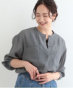 SHOO・LA・RUE / シューラルー シャツ・ブラウス | 【高レビュー】大人のシアー感 バンドカラーシャツ