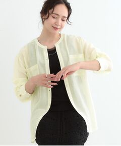 SHOO・LA・RUE / シューラルー シャツ・ブラウス | 【高レビュー】大人のシアー感 バンドカラーシャツ