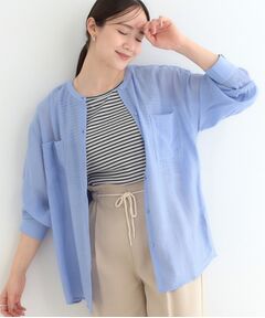 SHOO・LA・RUE / シューラルー シャツ・ブラウス | 【高レビュー】大人のシアー感 バンドカラーシャツ