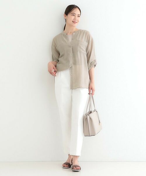 SHOO・LA・RUE / シューラルー シャツ・ブラウス | 【高レビュー】大人のシアー感 バンドカラーシャツ | 詳細11