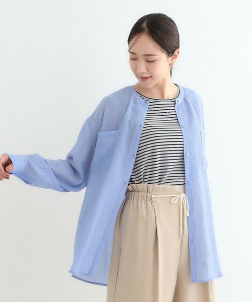 SHOO・LA・RUE / シューラルー シャツ・ブラウス | 【高レビュー】大人のシアー感 バンドカラーシャツ | 詳細13