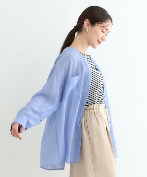 SHOO・LA・RUE / シューラルー シャツ・ブラウス | 【高レビュー】大人のシアー感 バンドカラーシャツ | 詳細14