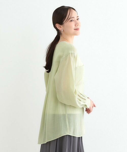 SHOO・LA・RUE / シューラルー シャツ・ブラウス | 【高レビュー】大人のシアー感 バンドカラーシャツ | 詳細18