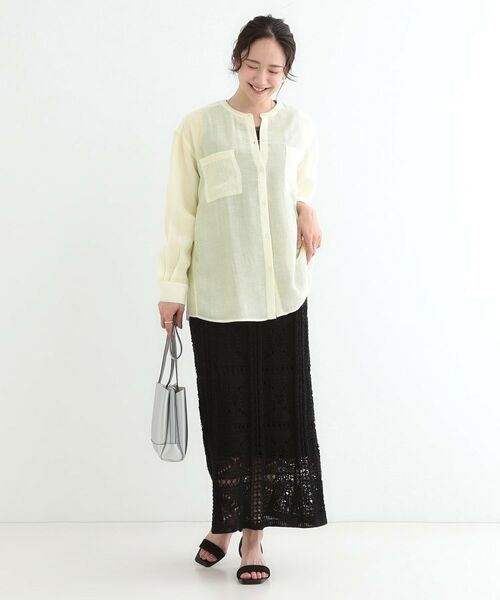 SHOO・LA・RUE / シューラルー シャツ・ブラウス | 【高レビュー】大人のシアー感 バンドカラーシャツ | 詳細23