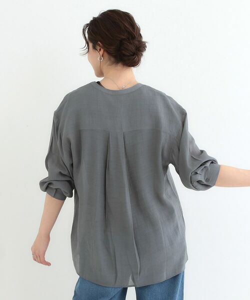 SHOO・LA・RUE / シューラルー シャツ・ブラウス | 【高レビュー】大人のシアー感 バンドカラーシャツ | 詳細6