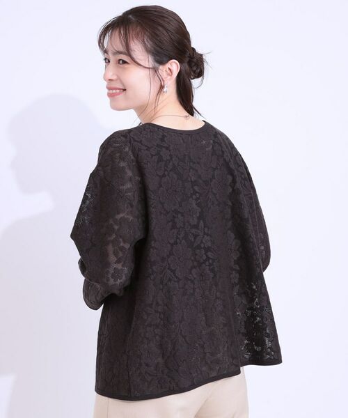 SHOO・LA・RUE / シューラルー カットソー | 【前後2WAY/S-LL】メッシュ×レースがこなれ見え リボントップス | 詳細16