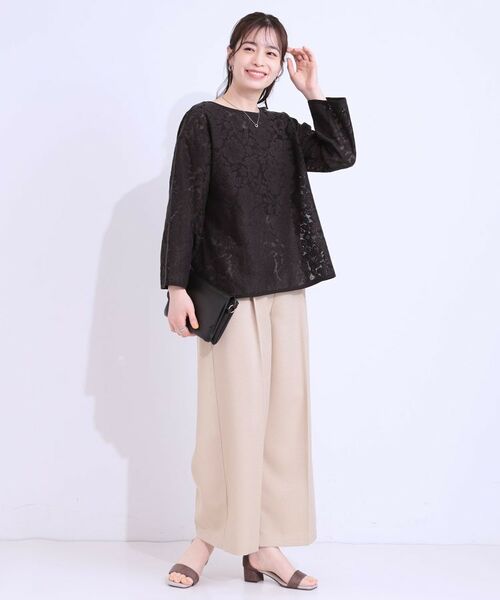 SHOO・LA・RUE / シューラルー カットソー | 【前後2WAY/S-LL】メッシュ×レースがこなれ見え リボントップス | 詳細20