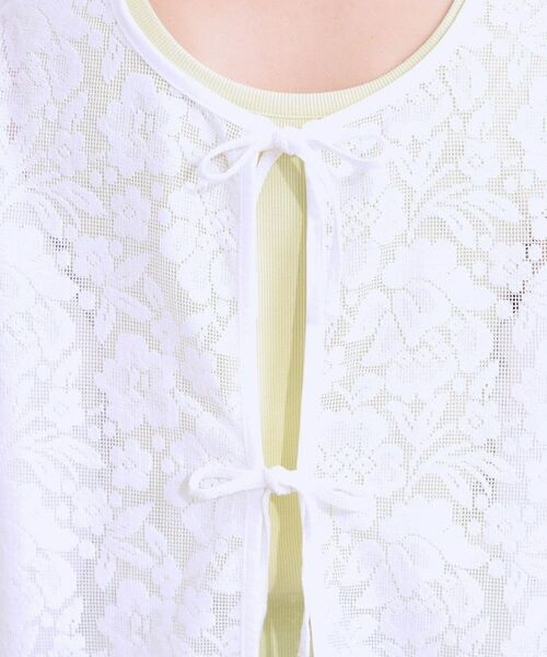 SHOO・LA・RUE / シューラルー カットソー | 【前後2WAY/S-LL】メッシュ×レースがこなれ見え リボントップス | 詳細25