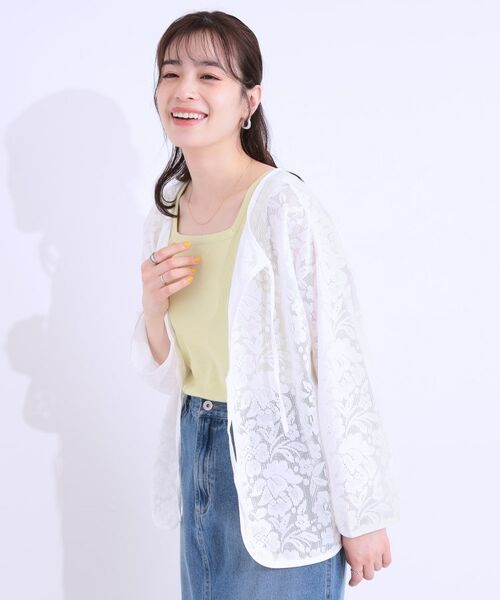 SHOO・LA・RUE / シューラルー カットソー | 【前後2WAY/S-LL】メッシュ×レースがこなれ見え リボントップス | 詳細8