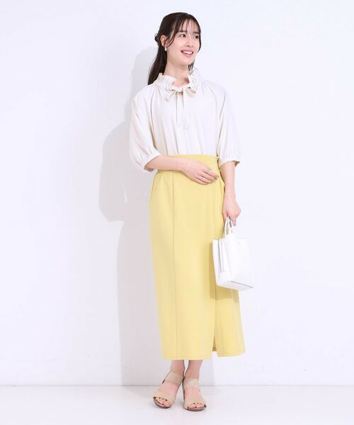 SHOO・LA・RUE / シューラルー シャツ・ブラウス | 【洗える/ひんやり/S-LL】フェミニンもクールも フリルリボン5分袖ブラウス | 詳細11