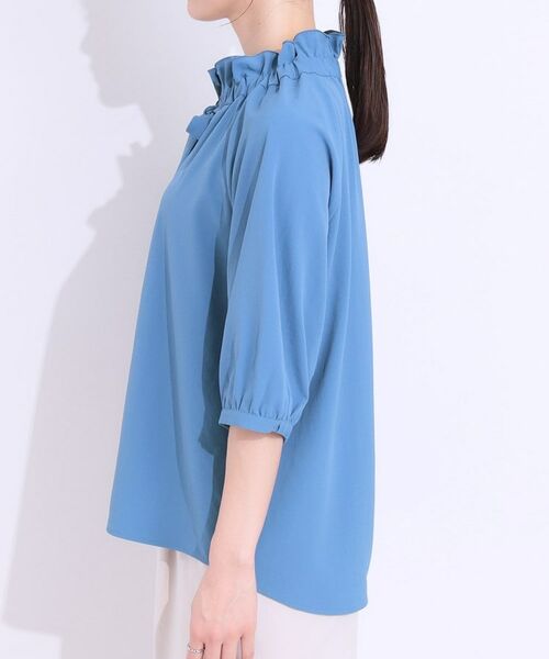 SHOO・LA・RUE / シューラルー シャツ・ブラウス | 【洗える/ひんやり/S-LL】フェミニンもクールも フリルリボン5分袖ブラウス | 詳細14