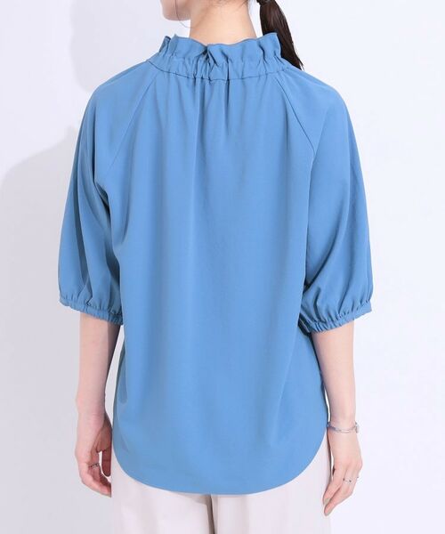 SHOO・LA・RUE / シューラルー シャツ・ブラウス | 【洗える/ひんやり/S-LL】フェミニンもクールも フリルリボン5分袖ブラウス | 詳細15