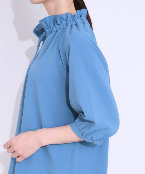 SHOO・LA・RUE / シューラルー シャツ・ブラウス | 【洗える/ひんやり/S-LL】フェミニンもクールも フリルリボン5分袖ブラウス | 詳細17