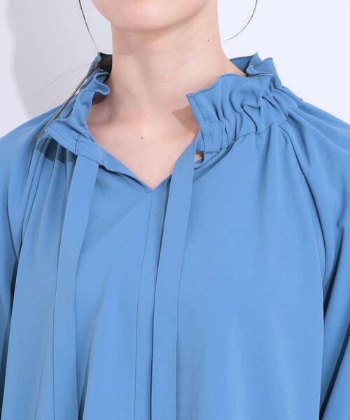 SHOO・LA・RUE / シューラルー シャツ・ブラウス | 【洗える/ひんやり/S-LL】フェミニンもクールも フリルリボン5分袖ブラウス | 詳細20