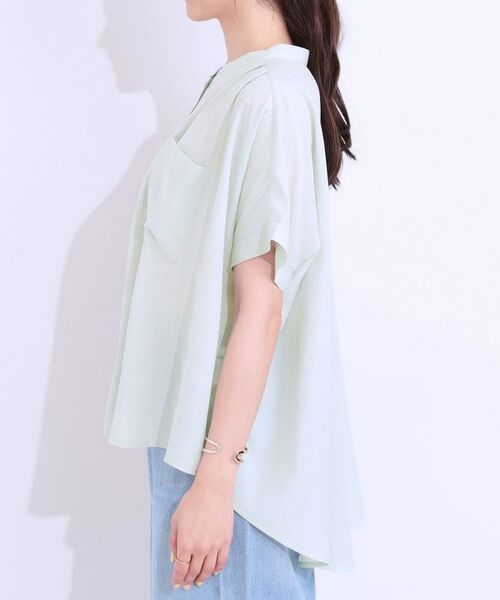 SHOO・LA・RUE / シューラルー シャツ・ブラウス | 【S-LL/セットアップ可】大人のシアー感 バンドカラーブラウス | 詳細18