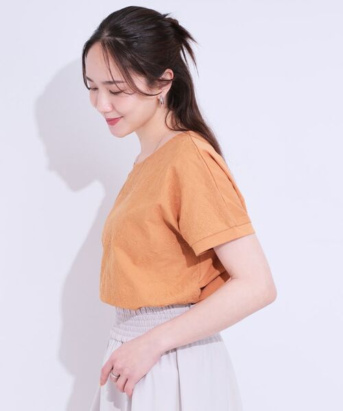 SHOO・LA・RUE / シューラルー カットソー | 【S-LL】一枚でサマ見え フローラル刺繍トップス | 詳細10