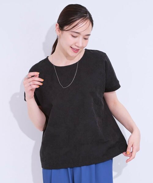 SHOO・LA・RUE / シューラルー カットソー | 【S-LL】一枚でサマ見え フローラル刺繍トップス | 詳細5